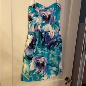 Strapless Mini in Watercolor Blue